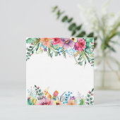 Losse Waterverf Flowers Wedding Birthday Bright Bedankkaart (Staand voorkant)