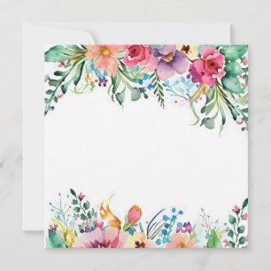 Losse Waterverf Flowers Wedding Birthday Bright Bedankkaart