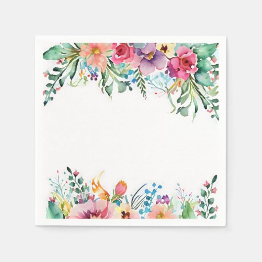 Losse Waterverf Flowers Wedding Birthday Bright Servet (Voorkant)