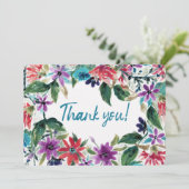 Losse Waterverf geverfde bloemen | Bedankkaart (Staand voorkant)