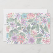 Losse Waterverf geverfde bloemen | Bedankkaart (Achterkant)