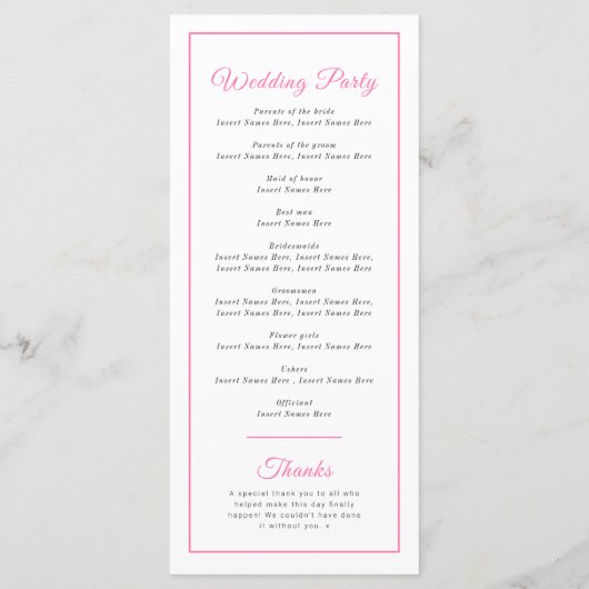 Losse waterverf orchidee bloem huwelijksceremonie programmakaart (Achterkant)