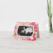 Losse Waterverf Pink Floral Coral Weduwfoto Bedankkaart (Voorkant)