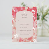 Losse Waterverf Roze Floral Blush Coral RSVP (Staand voorkant)