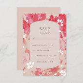 Losse Waterverf Roze Floral Blush Coral RSVP (Voorkant / Achterkant)