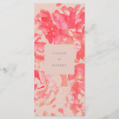 Losse Waterverf Roze Floral Blush Coral Wedding Menu (Achterkant)