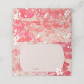 Losse Waterverf Roze Floral Blush Coral Wedding Plaatskaartje (Buitenkant ongevouwen)