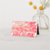 Losse Waterverf Roze Floral Blush Coral Wedding Plaatskaartje (Achterkant)