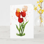 Losse Waterverven Tulpen ~ Blank Kaart (Gele Bloem)