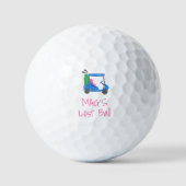 Lost Ball Golf Custom Preppy Blue Golf Cart Funny  Golfballen (Voorkant)