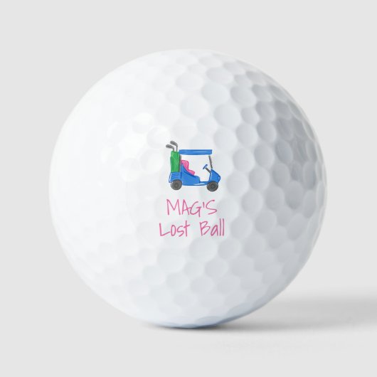 Lost Ball Golf Custom Preppy Blue Golf Cart Funny  Golfballen (Voorkant)