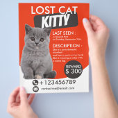 Lost Cat Flyer Sjabloon – Vermist Huisdier (Hand)