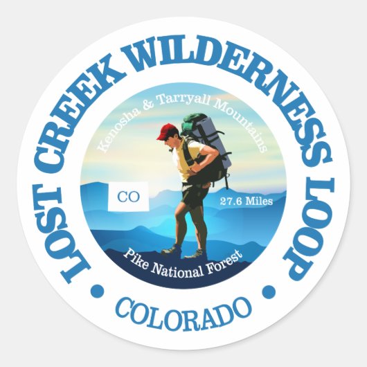 Lost Creek Wilderness Loop Ronde Sticker (Voorkant)