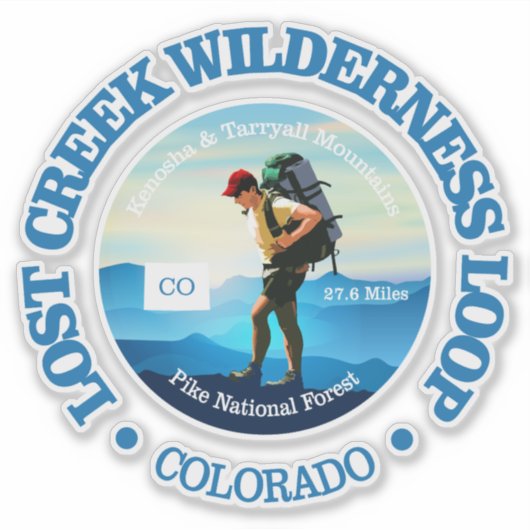 Lost Creek Wilderness Loop (wandelaar C) Sticker (Voorkant)