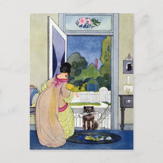 Lost Dog geeft Home terug met Newspaper in Mouth Briefkaart (Voorkant)