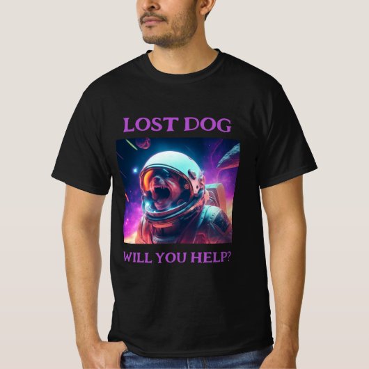 Lost Dog  Zwart T-shirt (Voorkant)