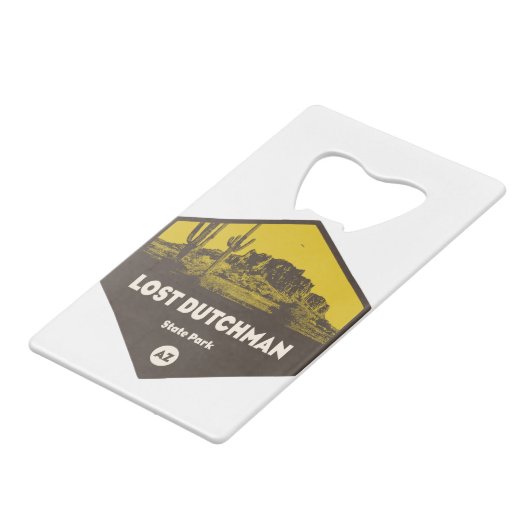 Lost Dutchman State Park Arizona Creditkaart Flessenopener (Voorkant Gekanteld)