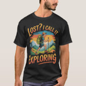 Lost Exploring Hiker Adventure Sinaasappel T-shirt (Voorkant)