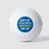 Lost Golf Ball Game Plan Aangepaste Naam Grappig B Golfballen (Voorkant)