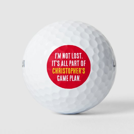 Lost Golf Ball Game Plan Aangepaste Naam Grappig R Golfballen (Voorkant)