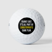 Lost Golf Ball Game Plan Aangepaste Naam Grappig Z Golfballen (Voorkant)