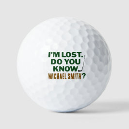 Lost Golf Humor Quote With Name Text Design Golfballen