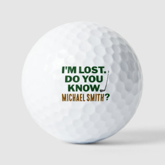 Lost Golf Humor Quote With Name Text Design Golfballen