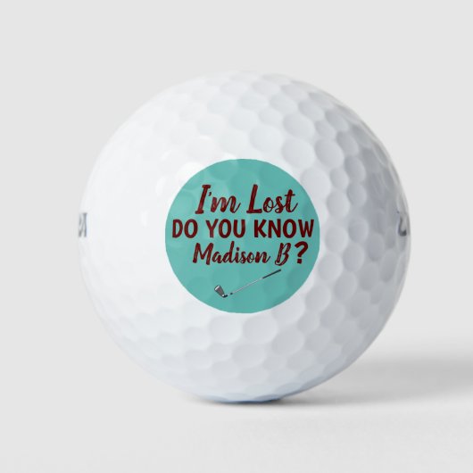 Lost Golfer Funny Blauwgroen Golfballen (Voorkant)