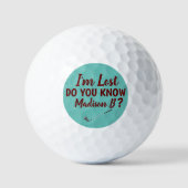 Lost Golfer Funny Blauwgroen Golfballen (Voorkant)