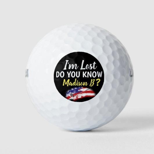 Lost Golfer USA Funny Golfballen (Voorkant)