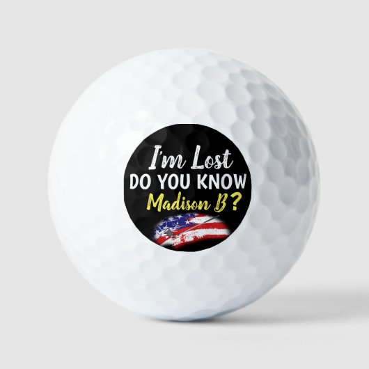 Lost Golfer USA Funny Golfballen (Voorkant)