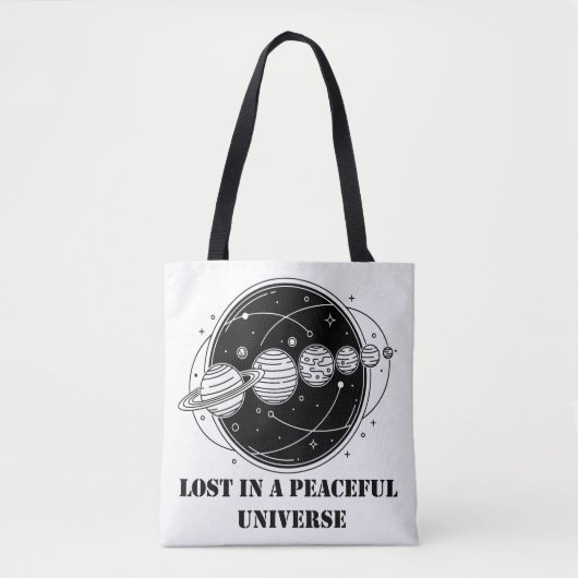 Lost In A Peaceful Universe Solar System Planets  Tote Bag (Voorkant)