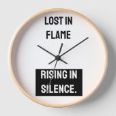 Lost in Flame Rising in Silence Muur Klok (Voorkant)