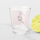 Lost in Love Black Pink Brushstroke Quote Gezegde Shot Glas (Achterkant)