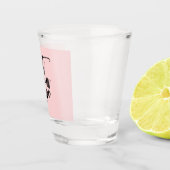 Lost in Love Black Pink Brushstroke Quote Gezegde Shot Glas (Rechts)