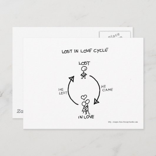 LOST IN LOVE CYCLE BRIEFKAART (Voorkant / Achterkant)