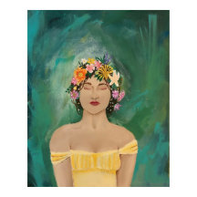 "Lost in Serenity" Vrouw Portrait Art Poster