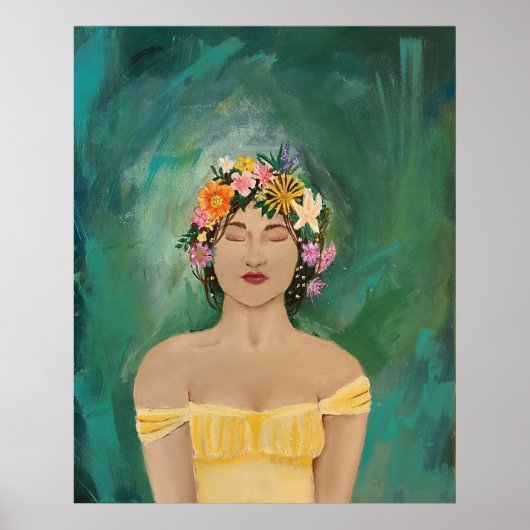 "Lost in Serenity" Vrouw Portrait Art Poster (Voorkant)