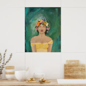 "Lost in Serenity" Vrouw Portrait Art Poster (Keuken)