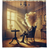 Lost in Smoke - Surrealistisch kunstontwerp Douchegordijn (Voorkant)