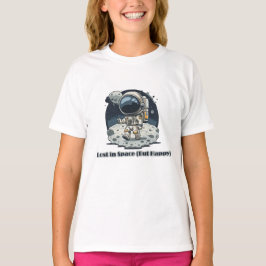 Lost in Space (But Happy) – Cute Astronaut Design T-shirt