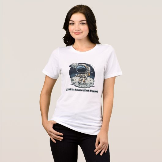 Lost in Space (But Happy) – Cute Astronaut Design Tri-Blend Shirt (Voorkant volledig)