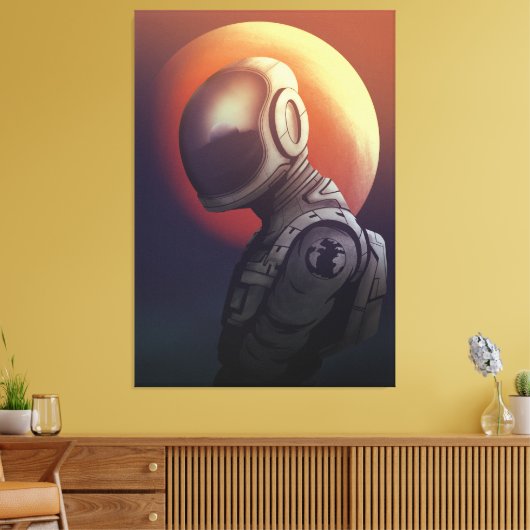 Lost in Space Dreamer Astronaut Cosmic Art Canvas Afdruk (Insitu (Woonkamer))
