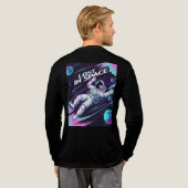Lost in Space - Neon Astronaut drijft in de Muur Tri-Blend Shirt (Achterkant)