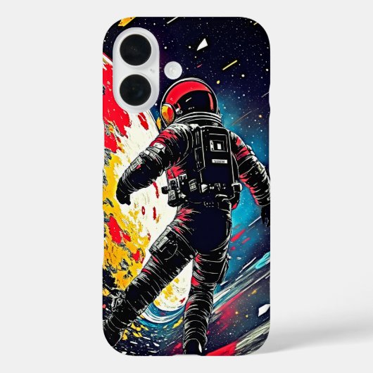 Lost in Space: Retro Astronaut iPhone-hoesje Case-Mate iPhone Case (Achterkant)