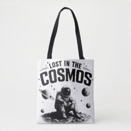 Lost in the Cosmos Astronaut Witte Boodschappentas Tote Bag