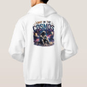 Lost in the Cosmos Astronaut Witte Pullover Hoodie (Achterkant)