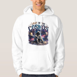 Lost in the Cosmos Astronaut Witte Pullover Hoodie