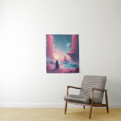 Lost in the Cosmos — Pink Planet Dreamscape Wandkleed (In situ)