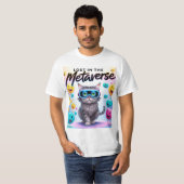 Lost in the Metaverse – Grappig VR Cat Design T-shirt (Voorkant volledig)